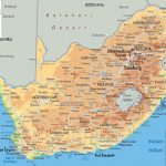 Large Detailed Physical Map Of South Africa With All