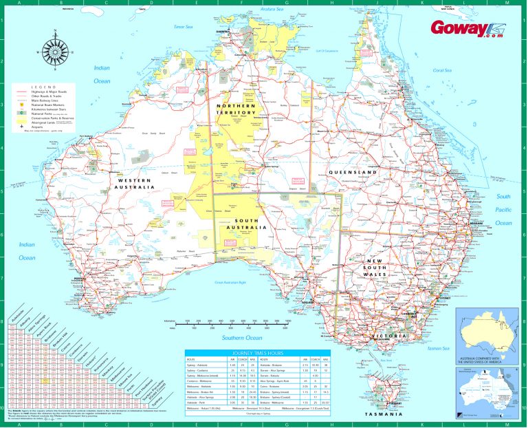 Large Detailed Road Map Of Australia Australia Large