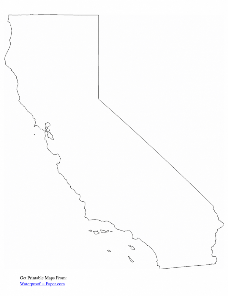 Large Outline Map Of California Map Of Usa District