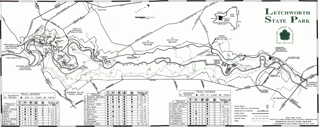 Letchworth State Park Camping Site Map Printable Map