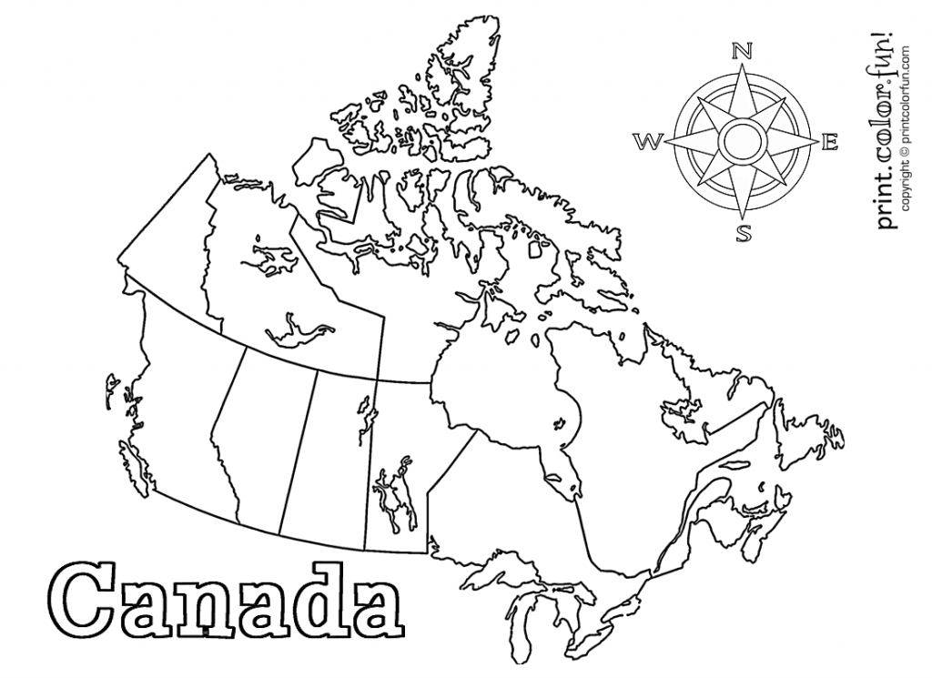 Map Of Canada Colouring Page At GetColorings Free – Printable Map of ...