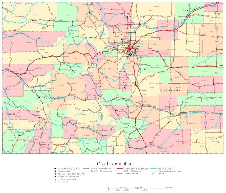 Map Of Colorado Free Large Images