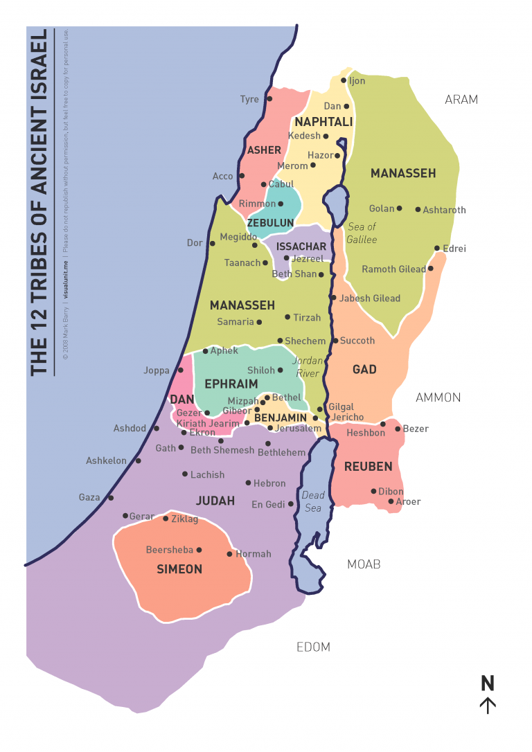 Map Of The 12 Tribes updated Bible Bible Mapping