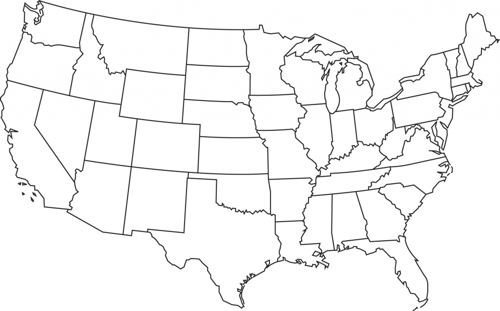 Map Of United States Without State Names Printable Free 