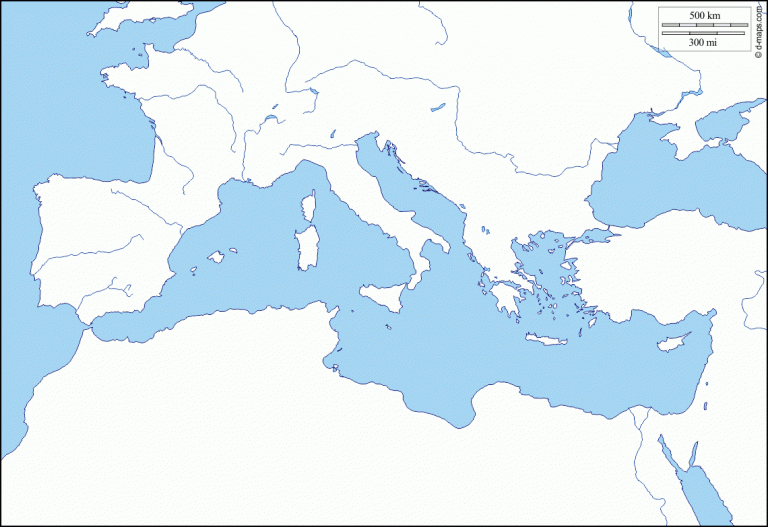 Mediterranean Sea Free Map Carte Vierge Carte Carte