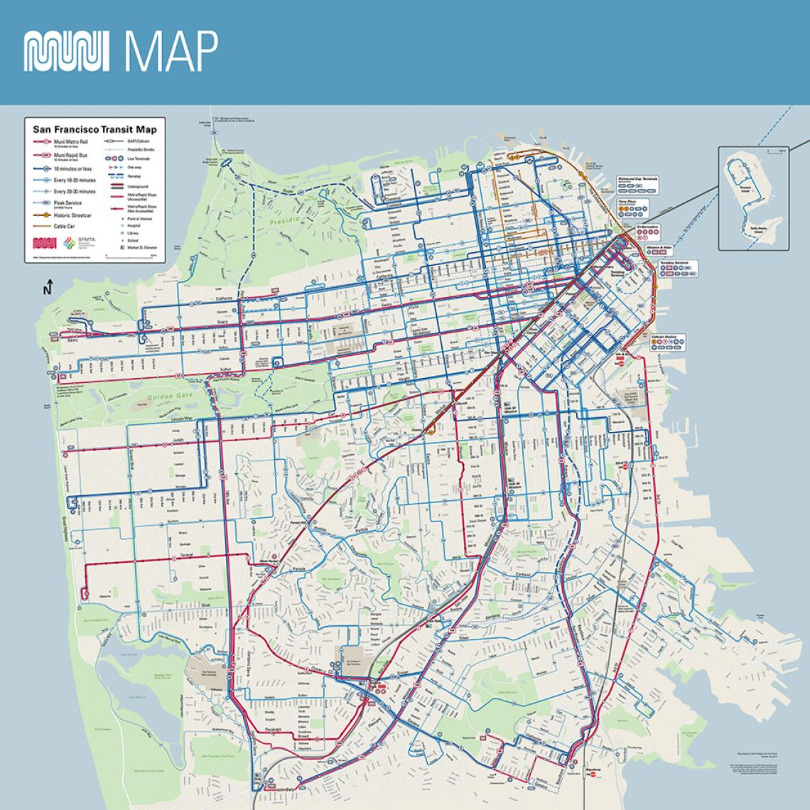 Muni Stasie Kaart Muni Kaart San Francisco Ca 