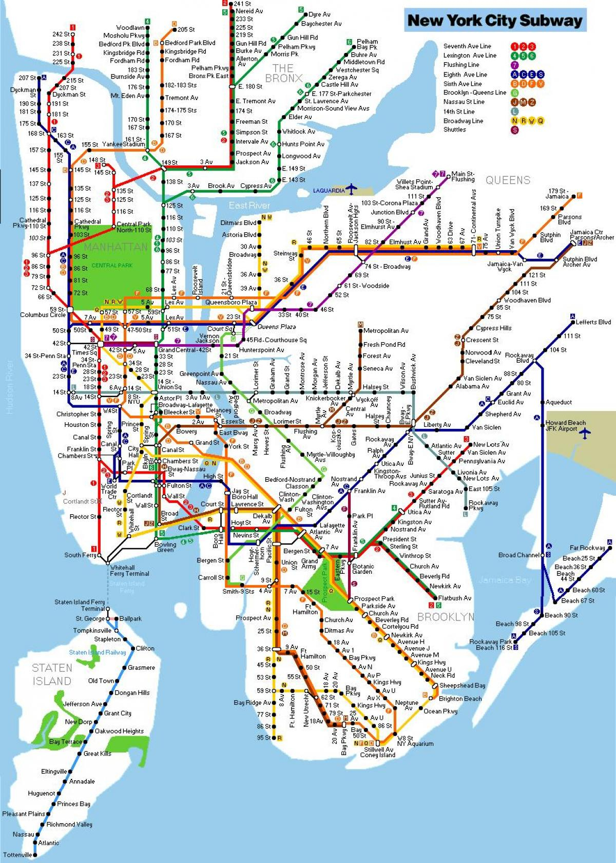 NYC Metro Map Map Metro New York New York USA 