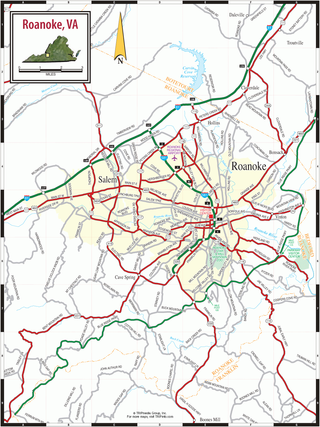 Printable Road Map Of Virginia