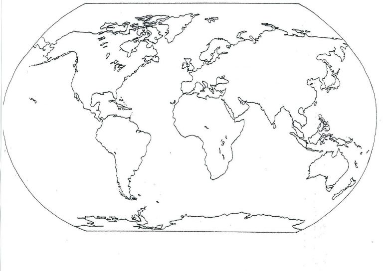 Printable Seven 7 Continents Map Of The World Blank