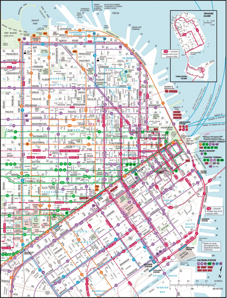 San Francisco Downtown Muni Map With Regard To Printable 