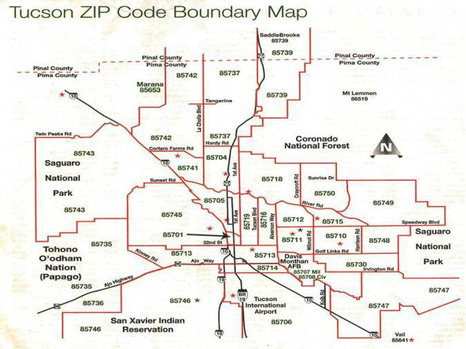 Printable Tucson Zip Code Map – Printable Map of The United States