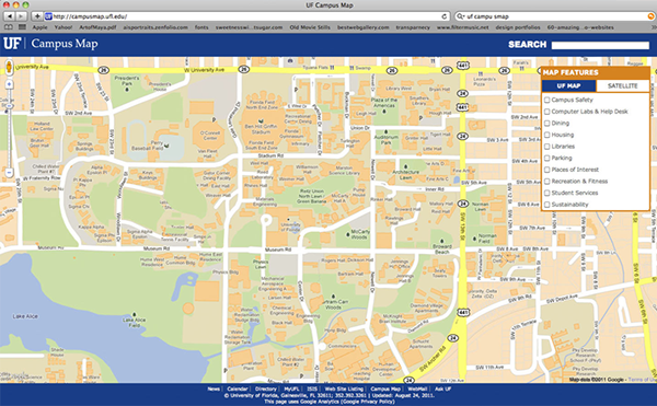 University Of Florida Campus Map On Behance