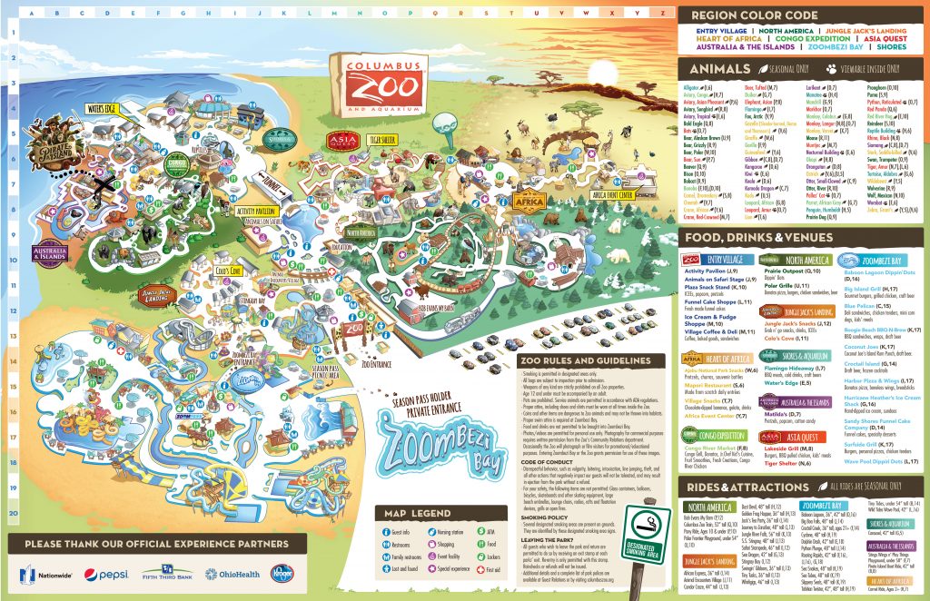 Zoos Columbus Printable Map of The United States